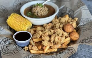 Crawfish served two ways with Cajun seasoning