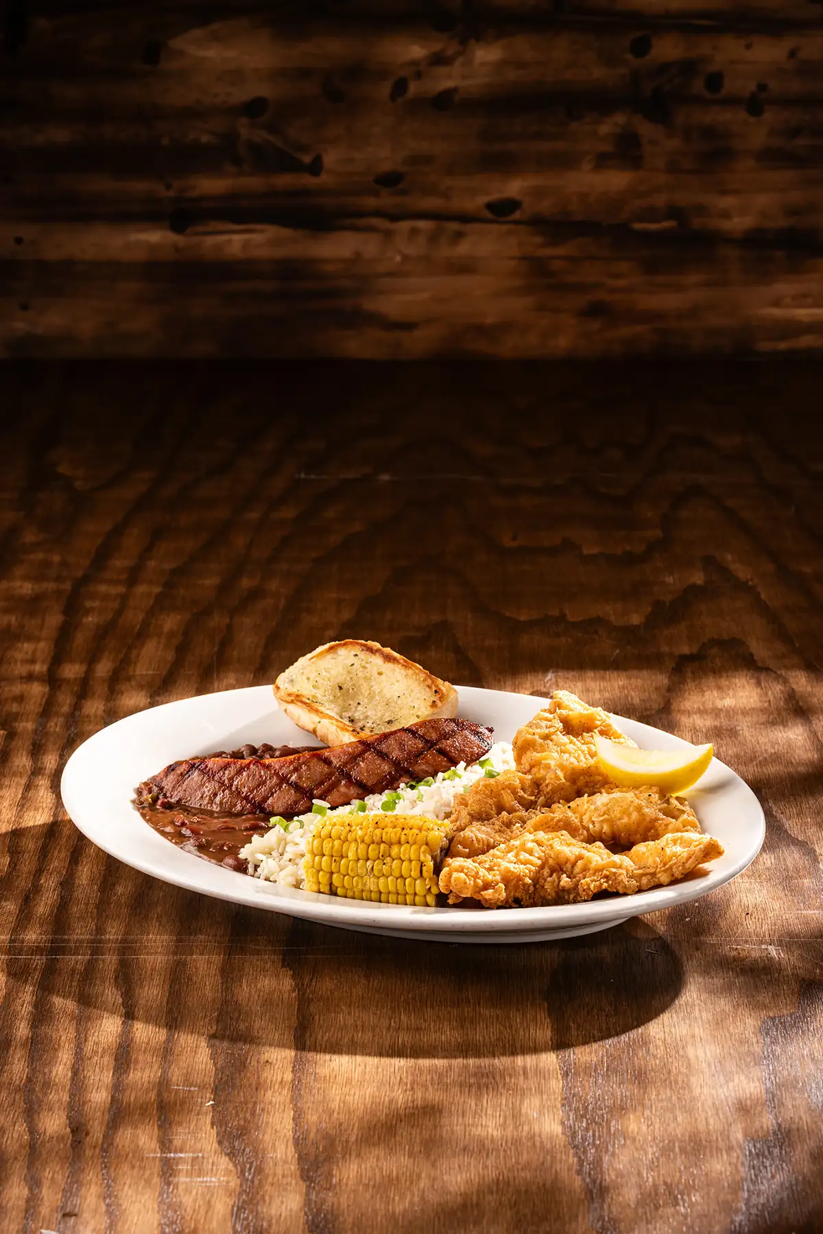 Catfish Read Beans and Rice