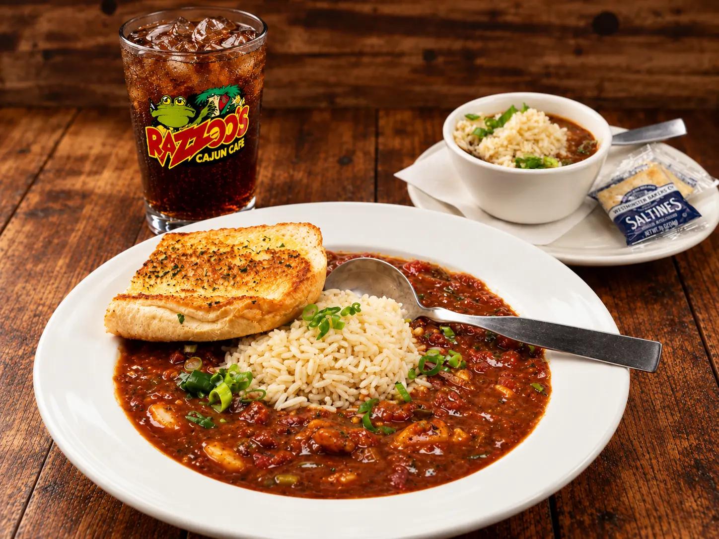 Shrimp Creole with Lil’ Taste of Gumbo + Soft Drink Shrimp Creole with Lil' Taste of Gumbo + Soft Drink