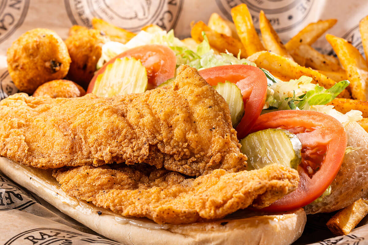 Fried catfish po boy