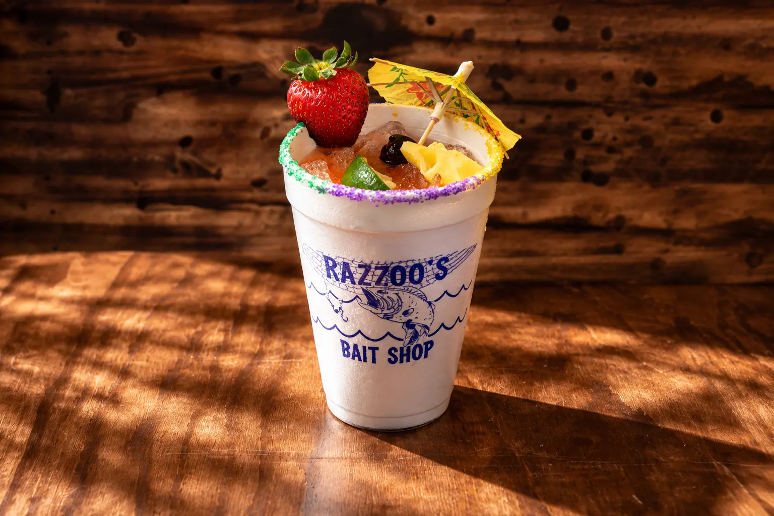 2026 Razzoos Bev Menu Redneck Riviera Trash Can Punch